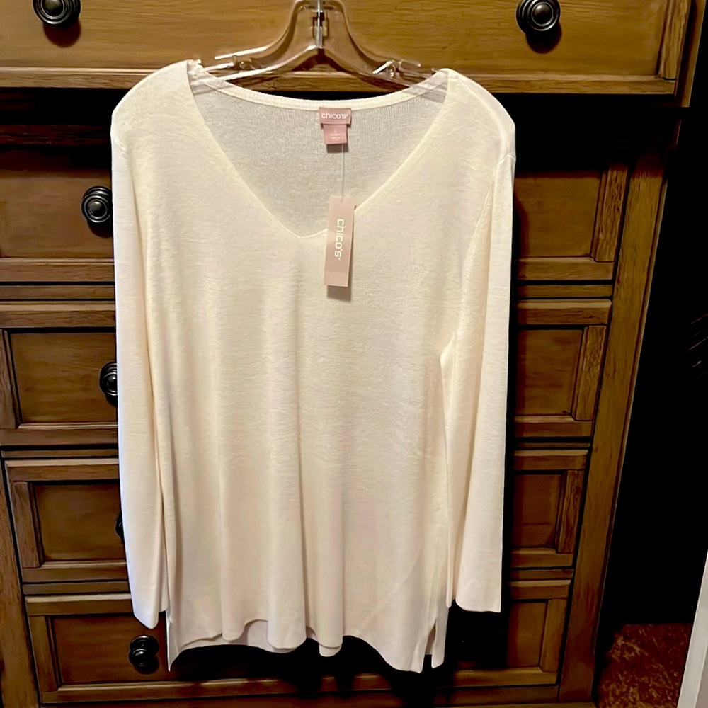 Chico's Pullover Sweater Flutter Sleave Tunic